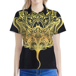 Golden Spiritual Stingray Print Women's Polo Shirt