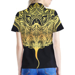 Golden Spiritual Stingray Print Women's Polo Shirt
