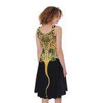 Golden Spiritual Stingray Print Women's Sleeveless Dress