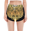 Golden Spiritual Stingray Print Women's Split Running Shorts