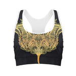 Golden Spiritual Stingray Print Women's Sports Bra