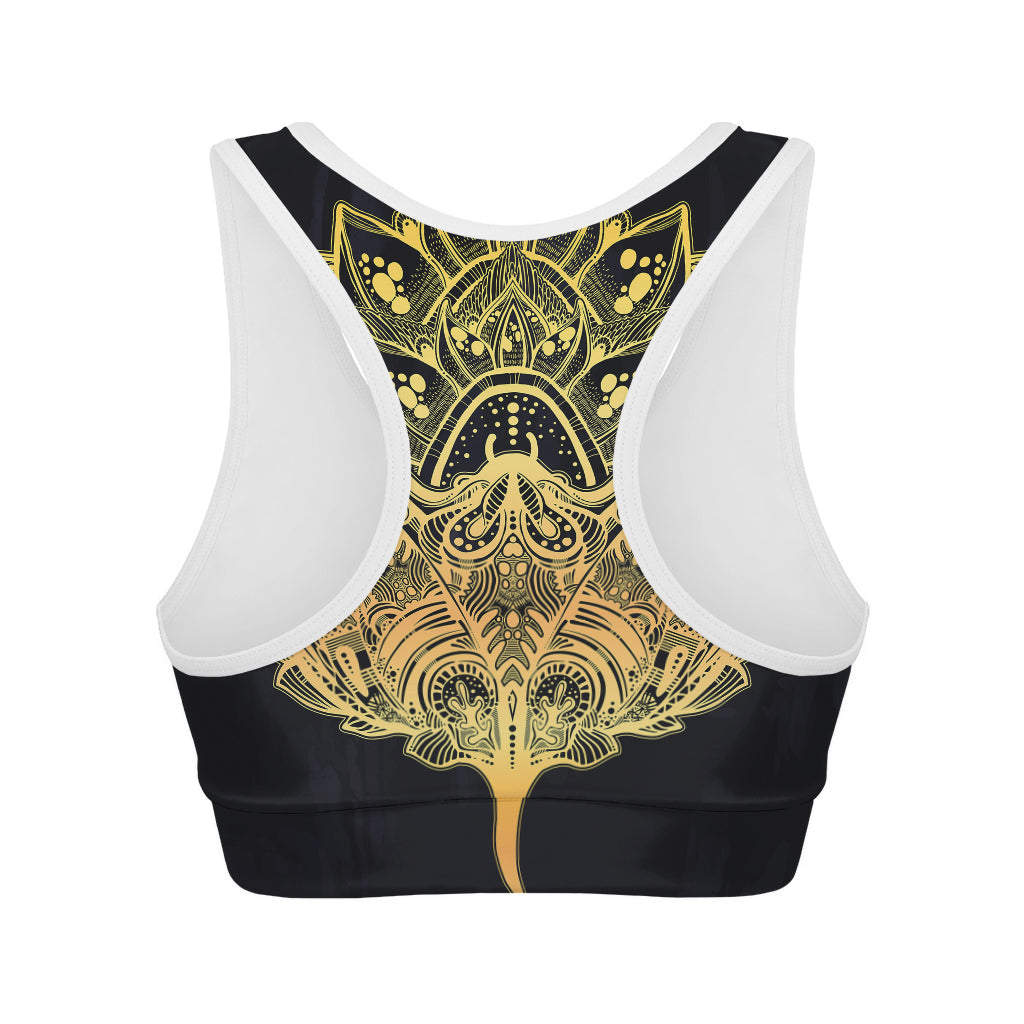 Golden Spiritual Stingray Print Women's Sports Bra