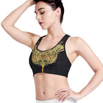Golden Spiritual Stingray Print Women's Sports Bra