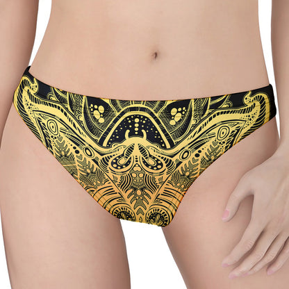 Golden Spiritual Stingray Print Women's Thong