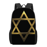 Golden Star of David Print 17 Inch Backpack