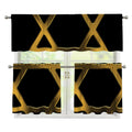 Golden Star of David Print 3 Piece Kitchen Curtains