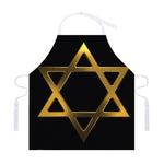 Golden Star of David Print Adjustable Apron