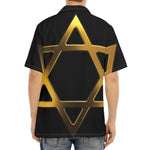Golden Star of David Print Aloha Shirt