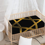 Golden Star of David Print Baby Crib Sheet