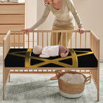 Golden Star of David Print Baby Crib Sheet