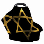 Golden Star of David Print Baby Seat Cover