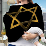 Golden Star of David Print Baby Seat Cover