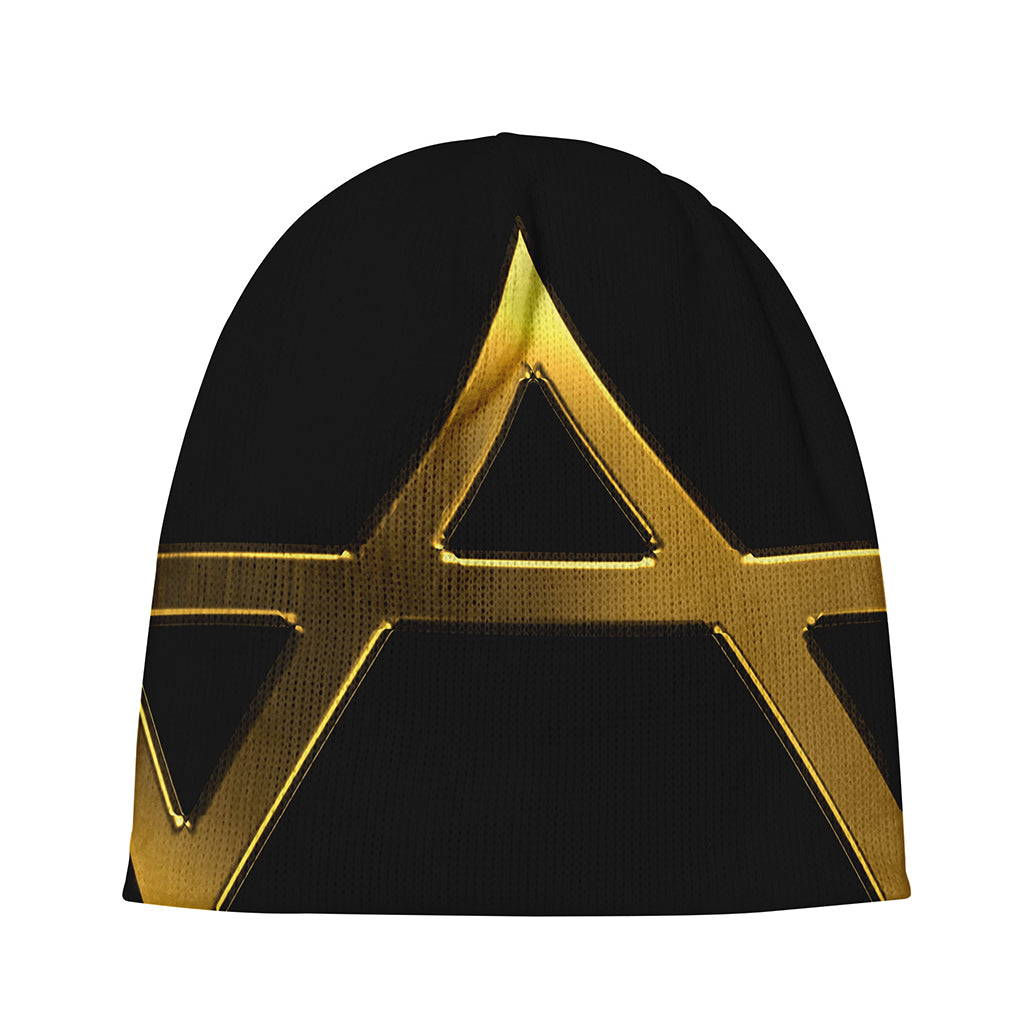Golden Star of David Print Beanie