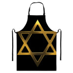 Golden Star of David Print Bib Apron With Pocket