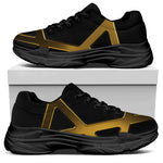 Golden Star of David Print Black Chunky Shoes