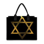 Golden Star of David Print Canvas Tote Bag