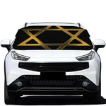 Golden Star of David Print Car Windshield Snow Cover