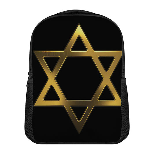 Golden Star of David Print Casual Backpack