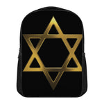 Golden Star of David Print Casual Backpack