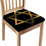 Golden Star of David Print Chair Cushion Cover