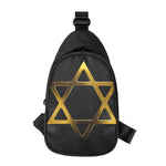 Golden Star of David Print Chest Bag