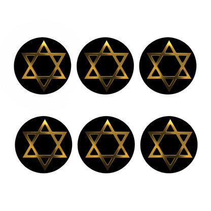 Golden Star of David Print Coaster Set