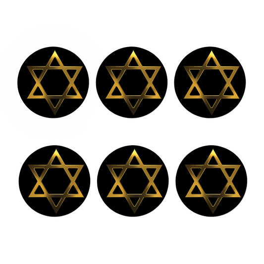 Golden Star of David Print Coaster Set