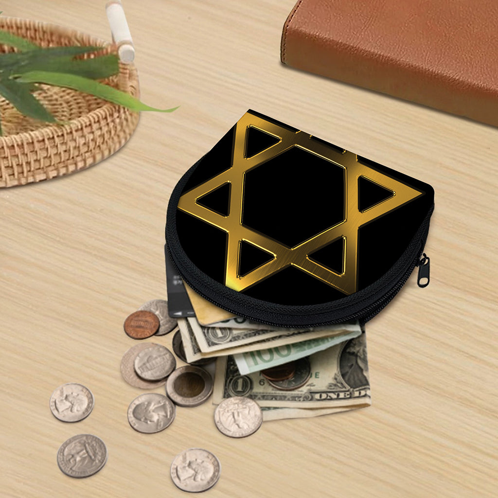Golden Star of David Print Coin Purse
