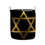Golden Star of David Print Collapsible Laundry Basket