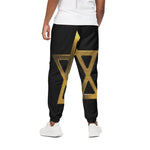 Golden Star of David Print Cotton Pants
