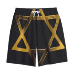 Golden Star of David Print Cotton Shorts