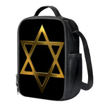 Golden Star of David Print Crossbody Lunch Bag