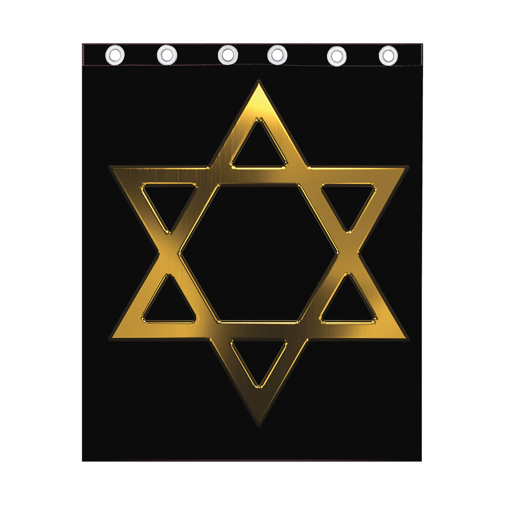 Golden Star of David Print Curtain