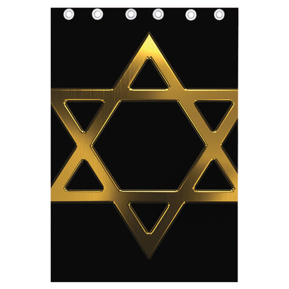 Golden Star of David Print Curtain