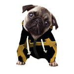 Golden Star of David Print Dog Zip Up Hoodie