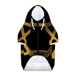 Golden Star of David Print Dog Zip Up Hoodie