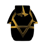 Golden Star of David Print Dog Zip Up Hoodie