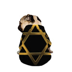 Golden Star of David Print Dog Zip Up Jacket