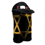 Golden Star of David Print Double Neoprene Wine Tote