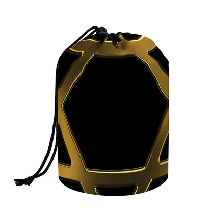 Golden Star of David Print Drawstring Makeup Bag