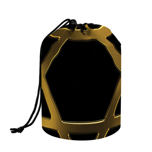 Golden Star of David Print Drawstring Makeup Bag