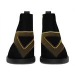 Golden Star of David Print Flat Ankle Boots