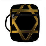 Golden Star of David Print Front Pocket Bible Bag