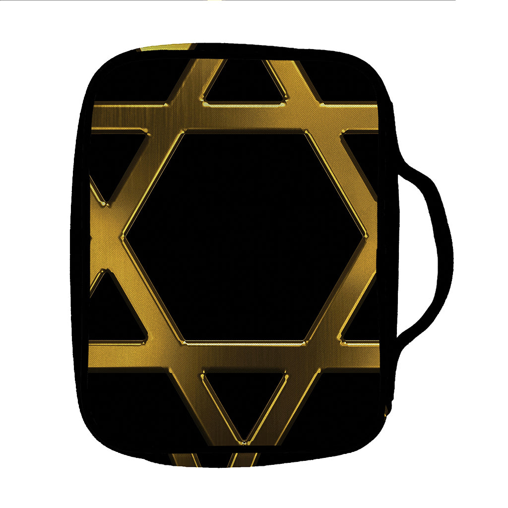 Golden Star of David Print Front Pocket Bible Bag