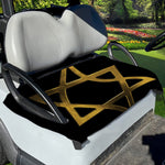 Golden Star of David Print Golf Cart Seat Cover