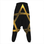 Golden Star of David Print Hammer Pants
