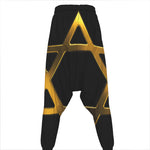 Golden Star of David Print Hammer Pants