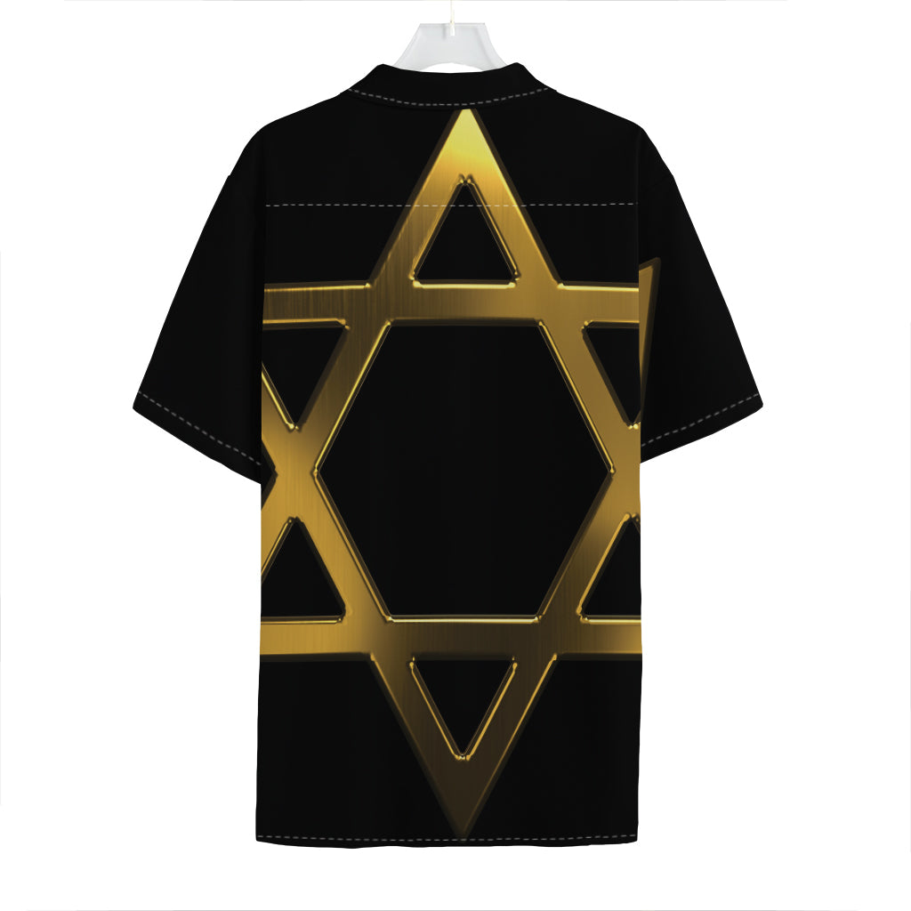 Golden Star of David Print Hawaiian Shirt