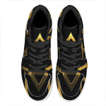 Golden Star of David Print High Top Leather Sneakers