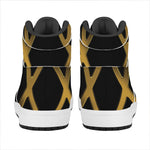 Golden Star of David Print High Top Leather Sneakers